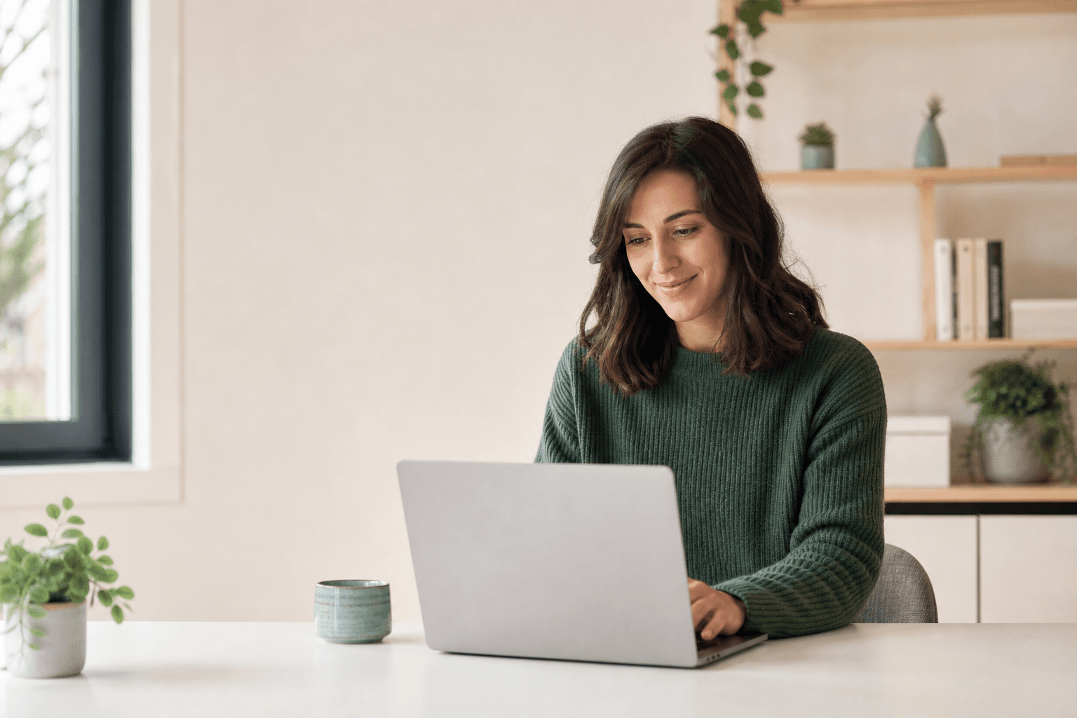 Profesional trabajando tranquila con Carmin ERP