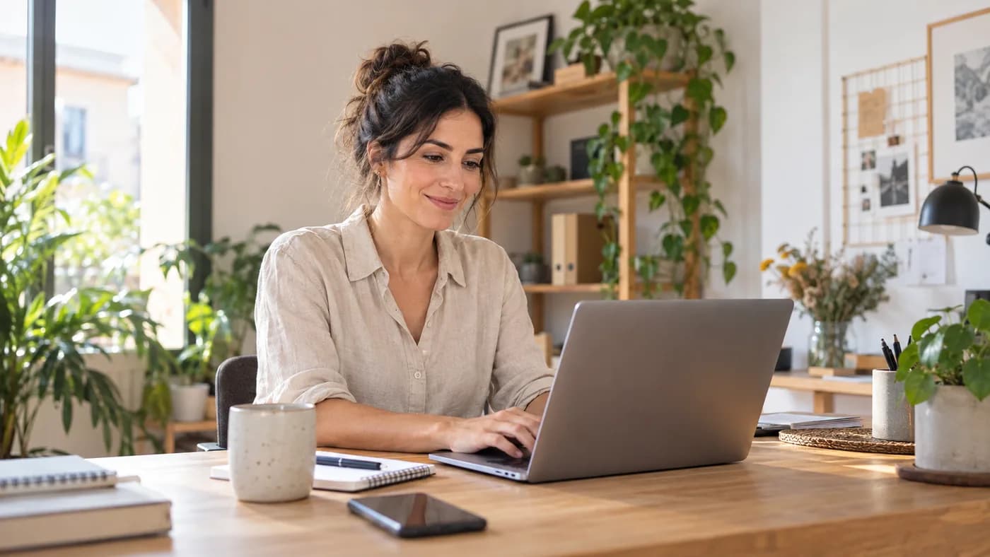 Profesional trabajando con su facturación en un portátil