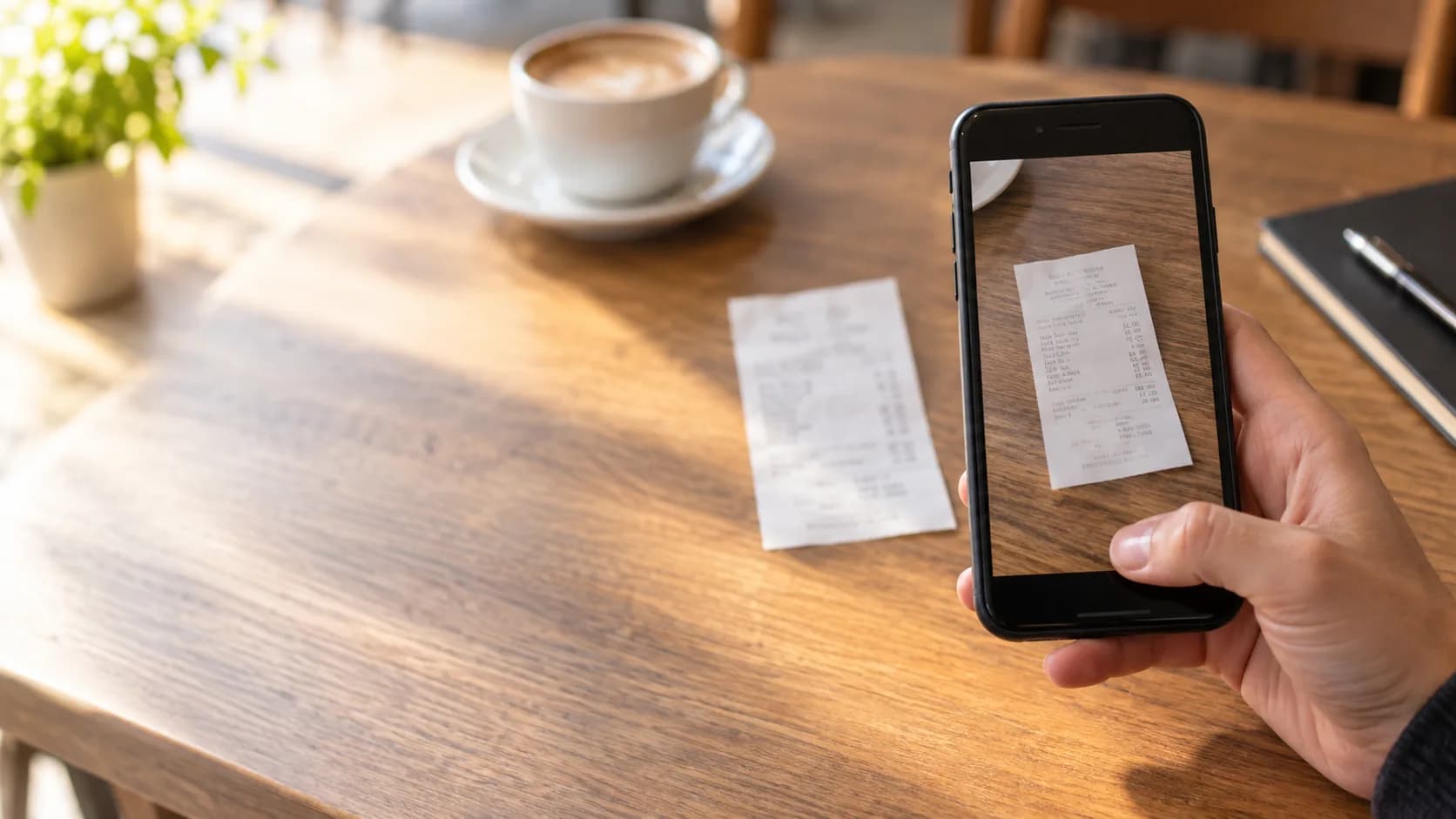 Una persona fotografía un ticket con el móvil